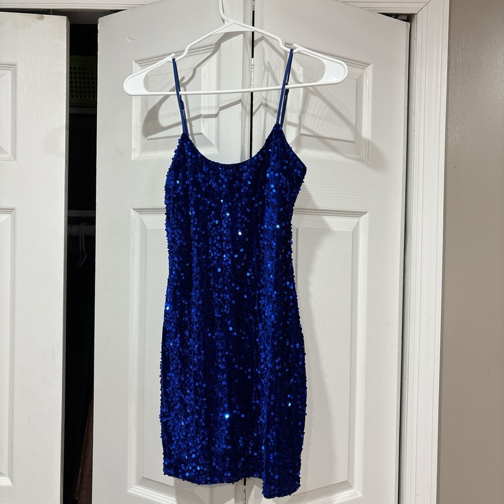 Lucy in the sky Blue Sequin Mini Dress